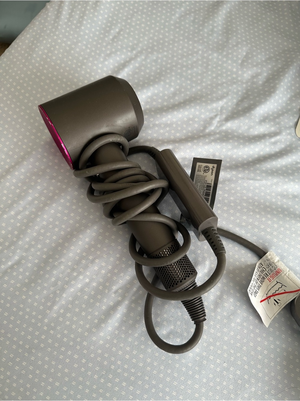 Dyson Hair Dryer in Iron with Pink Accents